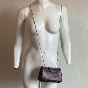 Cruise Club Mini Metallic Chain Cross-Body NWT Evening Hard Shell Bag Purse